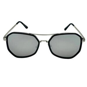 7041 | Silver Mirror Hexagon Sunglasses